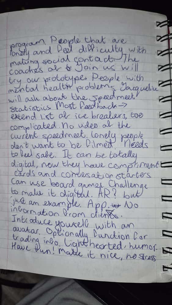 Notes of the first client meeting