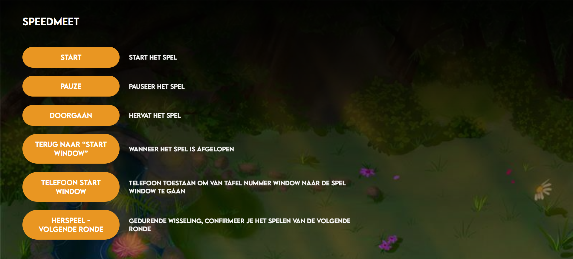 Screenshot of the admin view