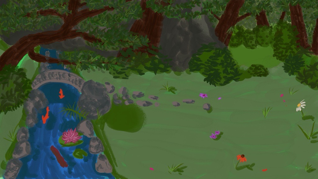 Colored in background sketch