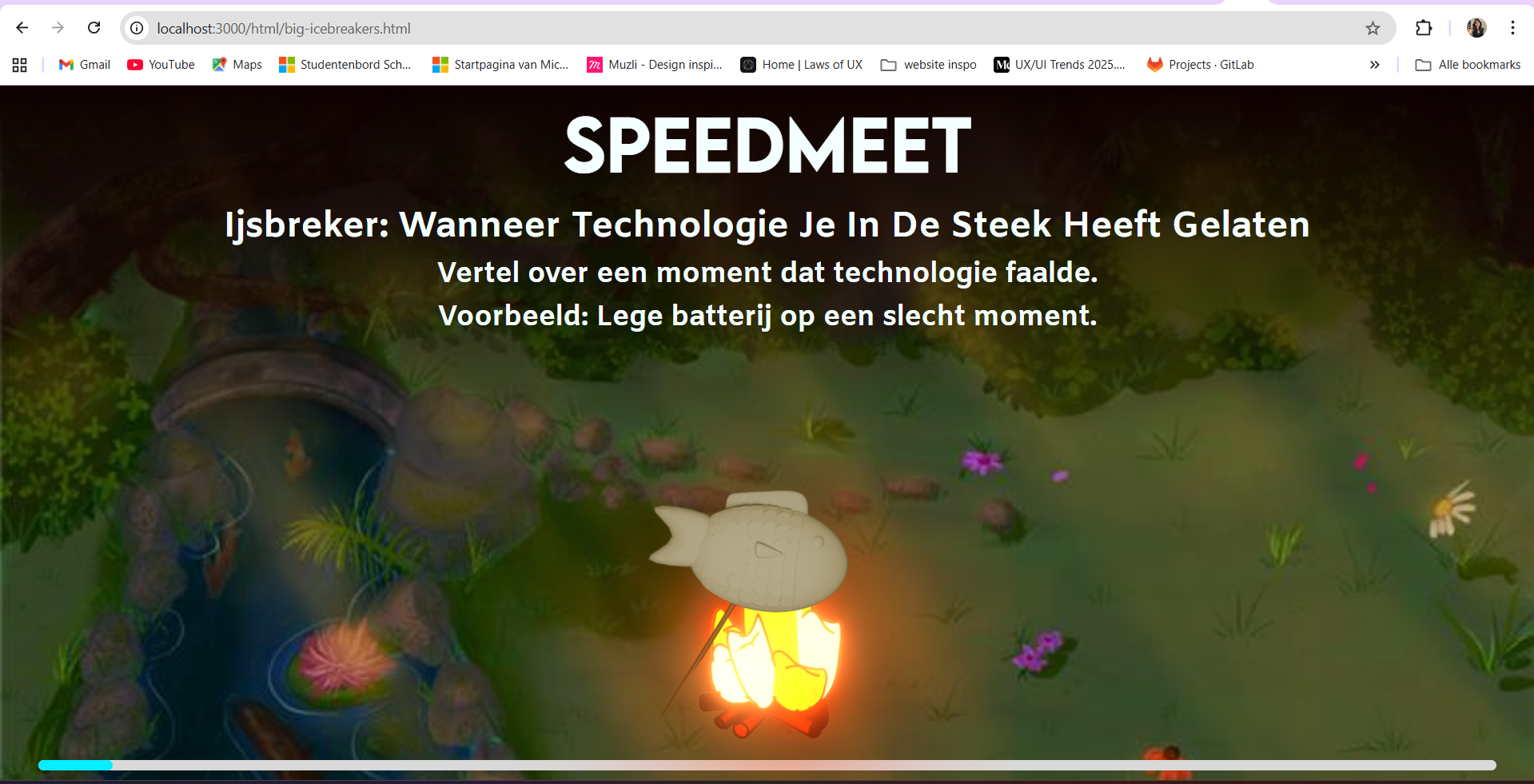 Screenshot of the timer working