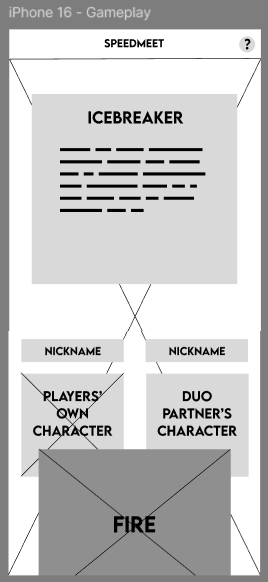 Phone gameplay with 2 characters on screen