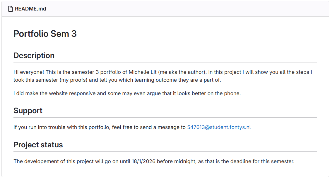 Readme for my portfolio