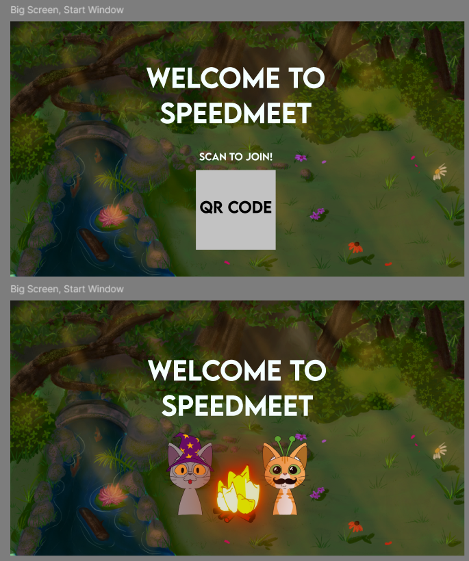 Before and after of the welcome page
